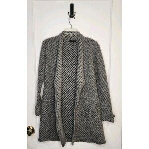 Eileen Fisher Gray Organic Wool Alpaca Blend Open Front Cardigan Size PP (0-2)
